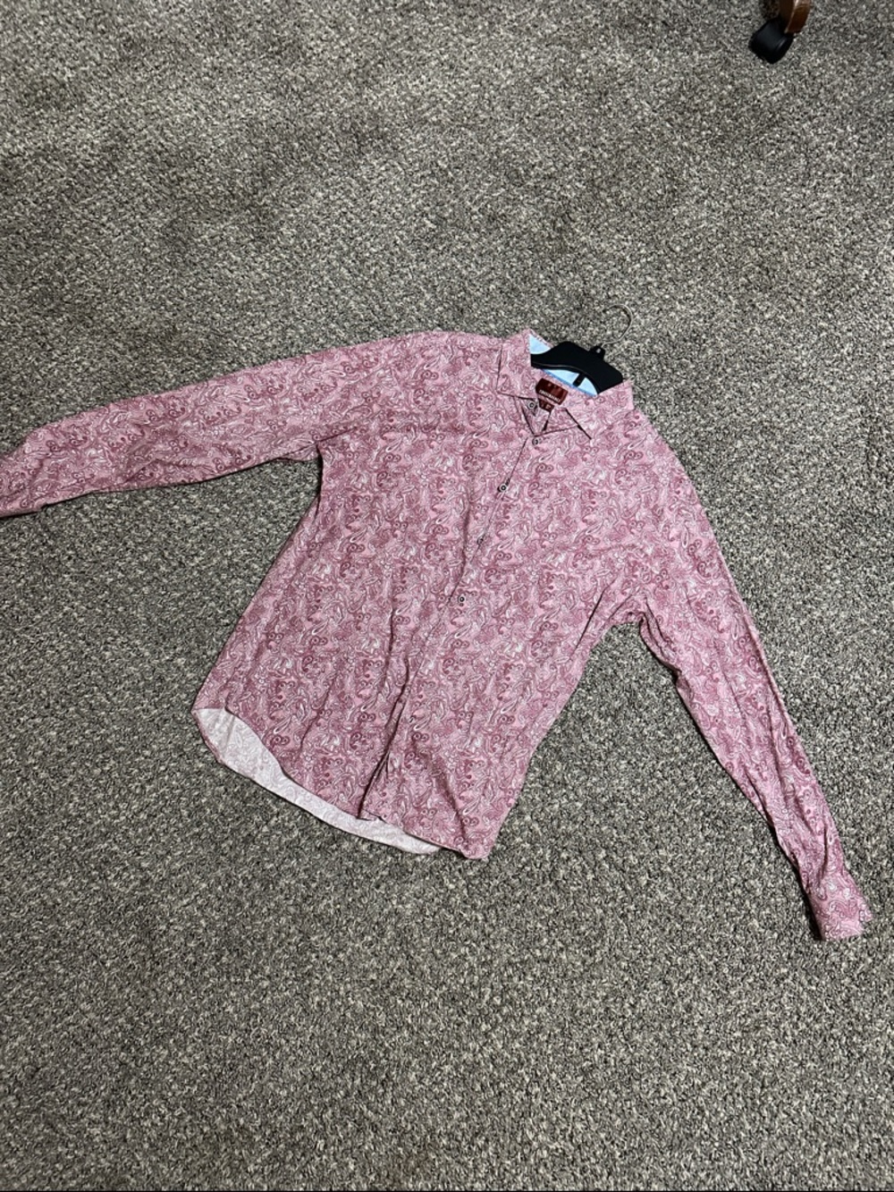 Men's Pink Paisley Dress Shirt - Classic Long Sleeve